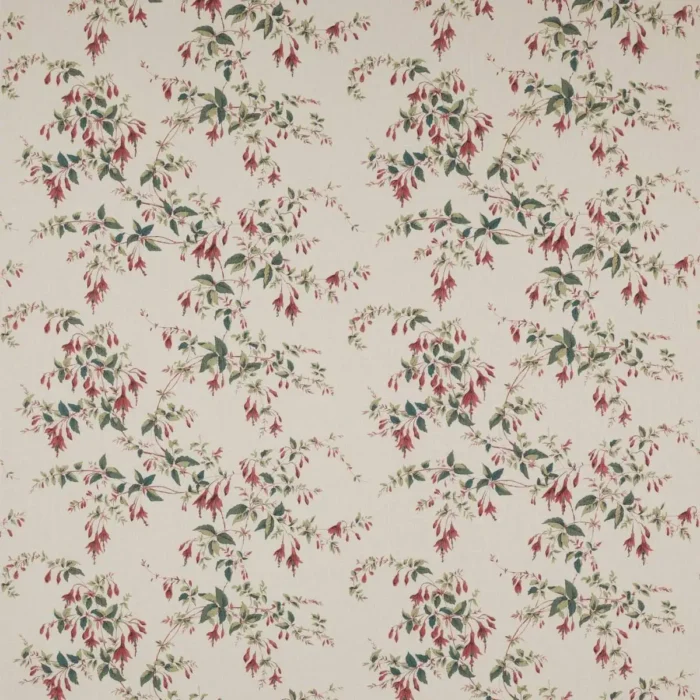 Fuchsia Fabric - Red / Forest swatch