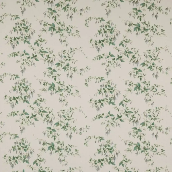 Fuchsia Fabric - Siver / Leaf by black-grey botanical linen fabric from Colefax & Fowler