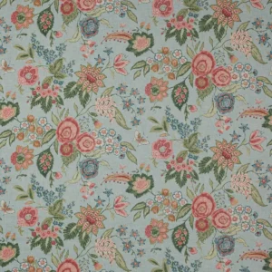 blue botanical linen fabric from Colefax & Fowler