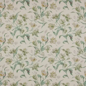 green botanical cotton fabric from Colefax & Fowler