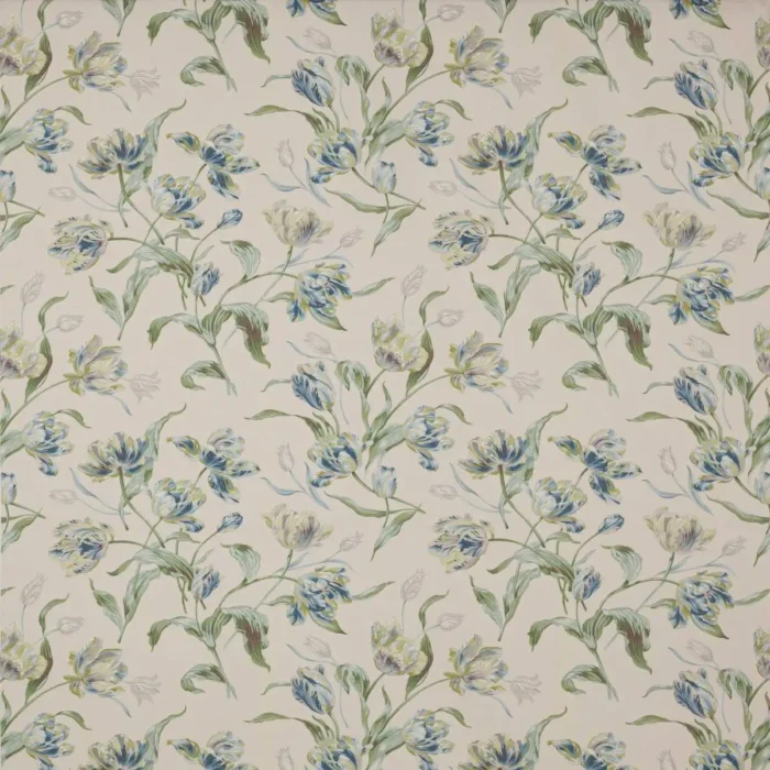 Prima Vera Fabric - Blue / Green Cotton – Blue Green swatch