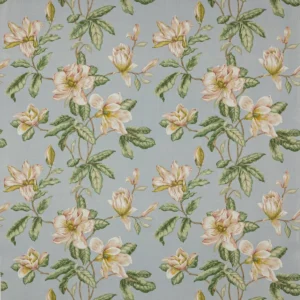 blue botanical linen fabric from Colefax & Fowler