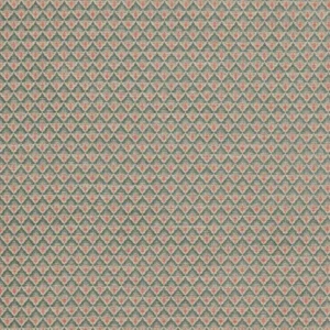 green geometric jacquard fabric from Colefax & Fowler