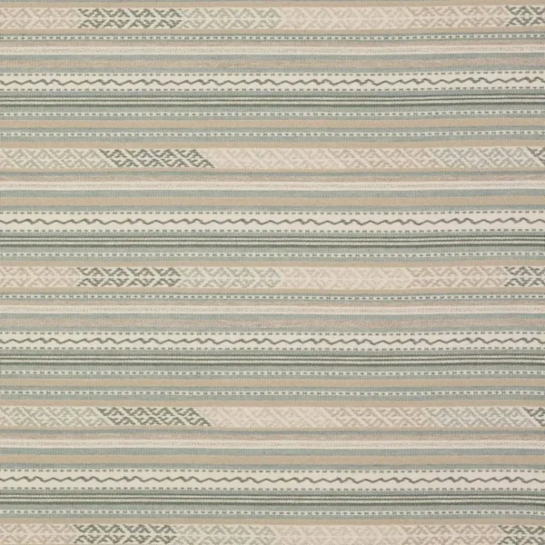 Genista Fabric - Aqua by blue striped jacquard fabric from Colefax & Fowler