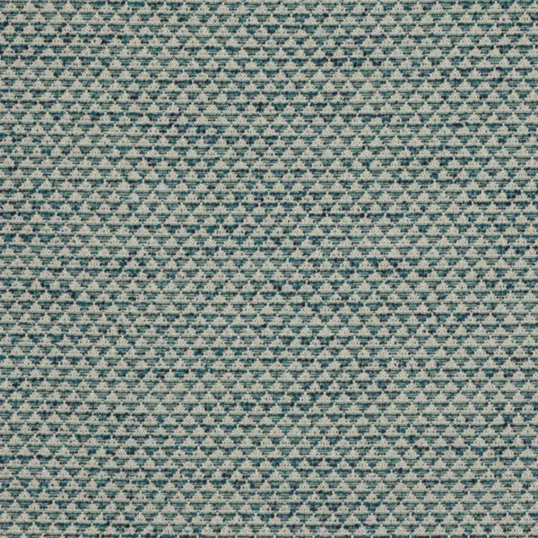 Newland Fabric - Teal by blue geometric jacquard fabric from Colefax & Fowler