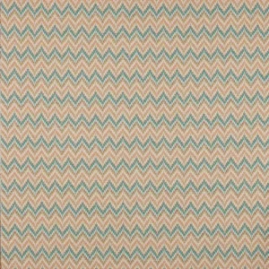 green geometric jacquard fabric from Colefax & Fowler