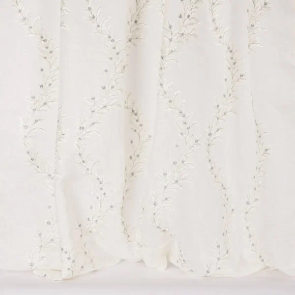 Liliana Fabric - Ivory by white botanical embroideried fabric from Colefax & Fowler