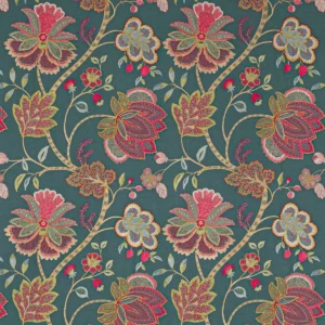 multicolour botanical embroideried fabric from Colefax & Fowler