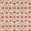 red botanical embroideried fabric from Colefax & Fowler