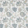 blue botanical embroideried fabric from Colefax & Fowler