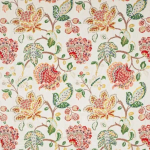 multicolour botanical embroideried fabric from Colefax & Fowler