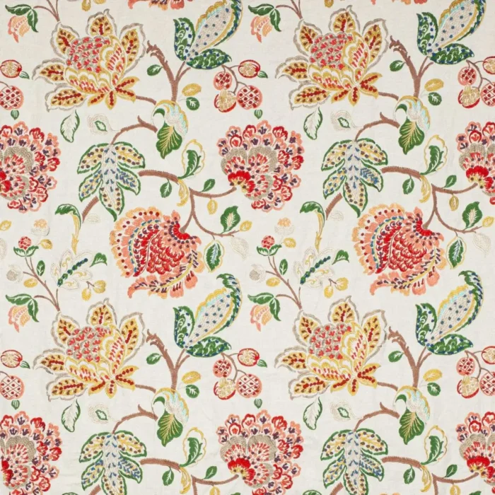Braganza Fabric - Red / Green swatch