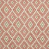 red geometric embroideried fabric from Colefax & Fowler
