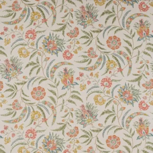 multicolour botanical linen fabric from Colefax & Fowler