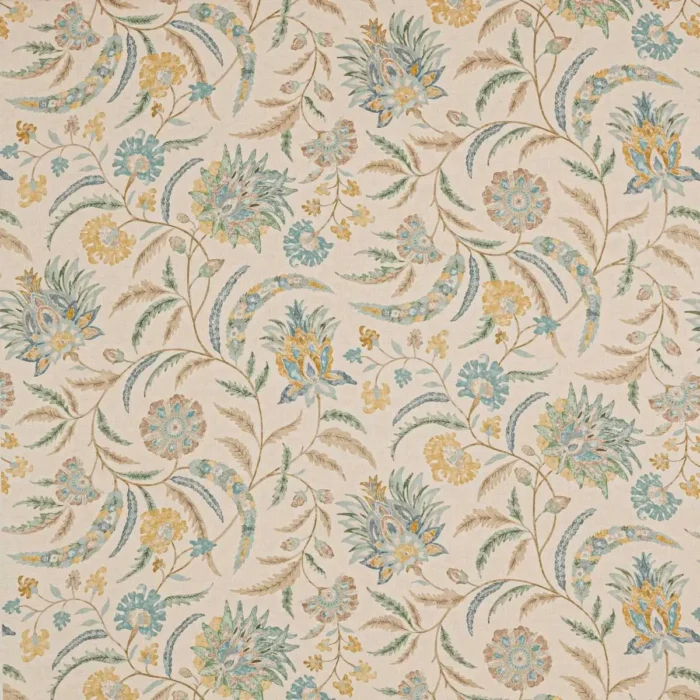 Campion Fabric - Blue / Gold swatch