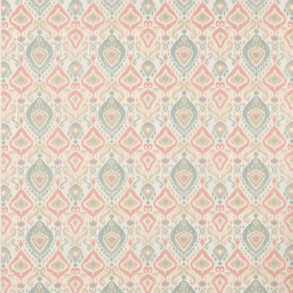 Samson Fabric - Tomato / Slate by blue traditional printed fabric from Colefax & Fowler