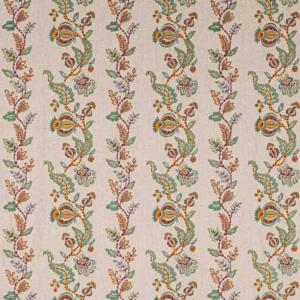multicolour botanical embroideried fabric from Colefax & Fowler
