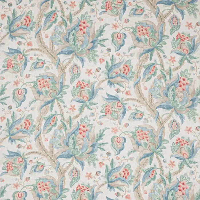 Orlando Fabric - Coral / Sage swatch