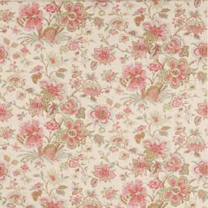 pink botanical linen fabric from Colefax & Fowler
