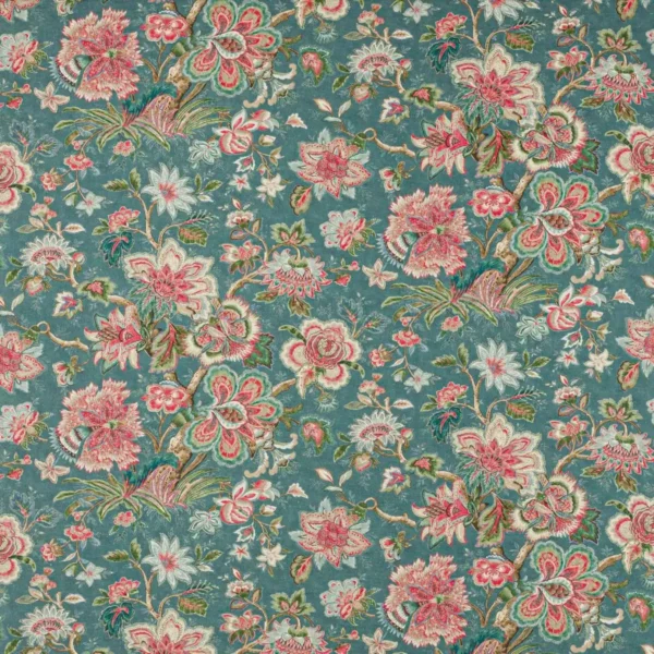 green botanical linen fabric from Colefax & Fowler