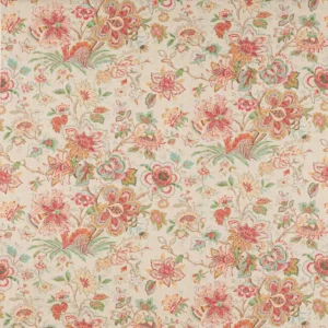 pink botanical linen fabric from Colefax & Fowler
