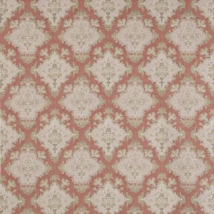 red geometric linen fabric from Colefax & Fowler