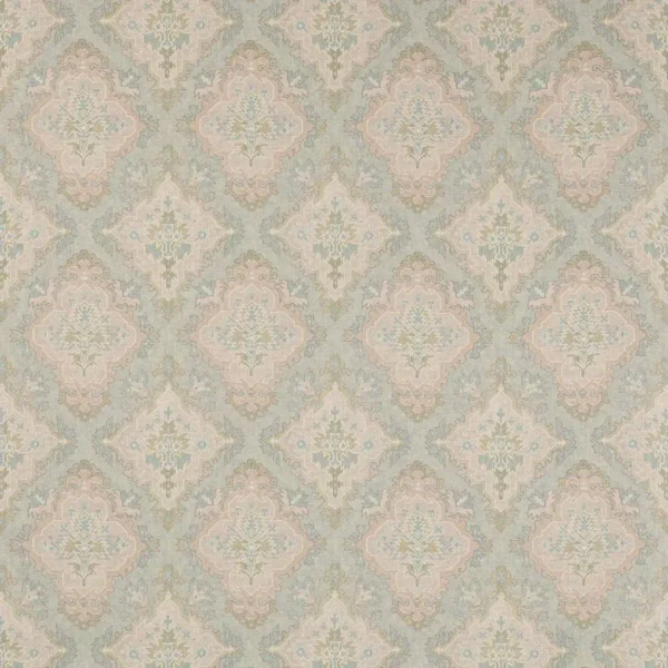 Irwin Fabric - Old Blue by blue geometric linen fabric from Colefax & Fowler