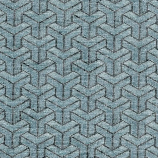 Accento Fabric - 3116 by blue geometric velvet-chenille fabric from Cristina Marrone