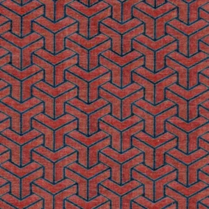 red geometric velvet-chenille fabric from Cristina Marrone