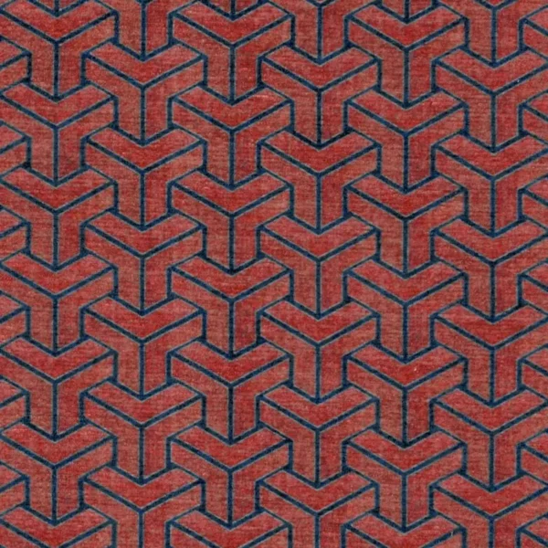 red geometric velvet-chenille fabric from Cristina Marrone