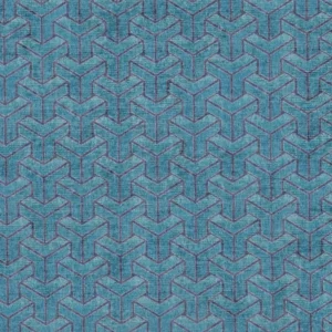 blue geometric velvet-chenille fabric from Cristina Marrone
