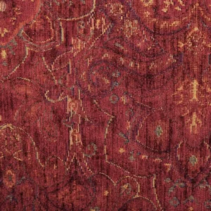 red botanical woven fabric from Cristina Marrone
