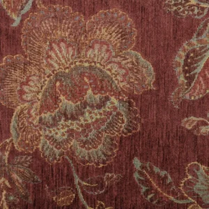 red botanical woven fabric from Cristina Marrone
