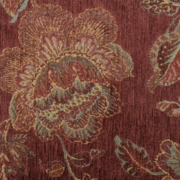 Imperiale Fabric - 1589 by red botanical woven fabric from Cristina Marrone