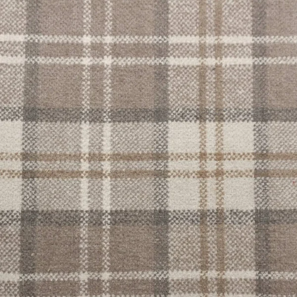 Lana Plaid Fabric - Latte by brown checked woven fabric from Cristina Marrone