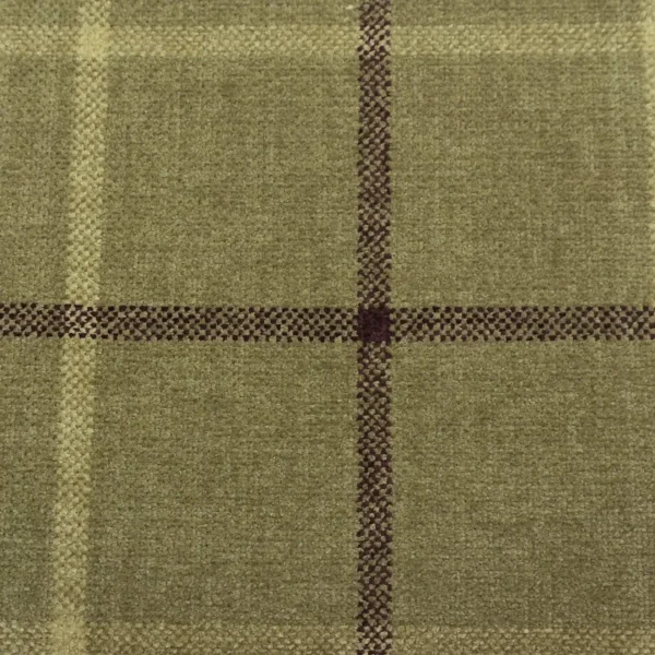 Lana Window Pane Fabric - Olive by green checked woven fabric from Cristina Marrone