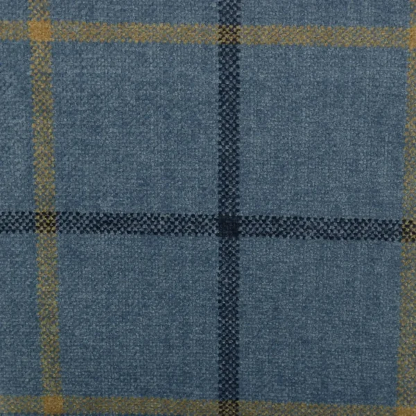 Lana Window Pane Fabric - Ocean by blue checked woven fabric from Cristina Marrone