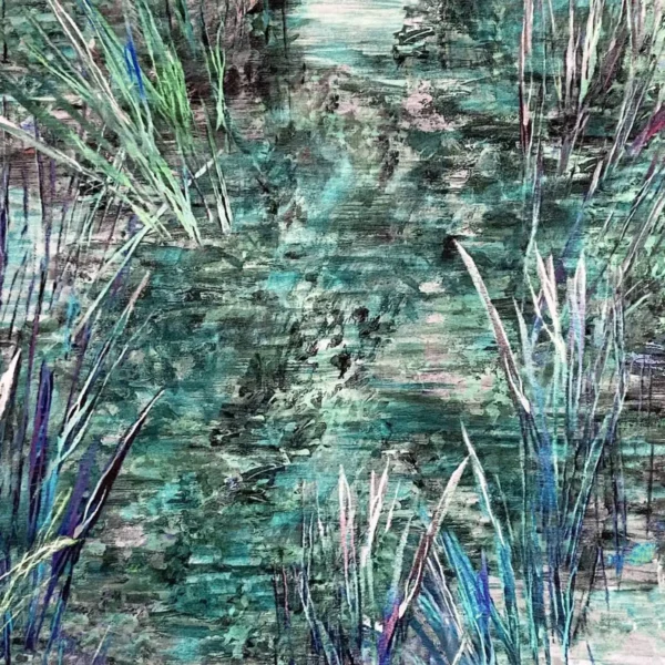 Maestro Fabric - 3382 by blue botanical velvet-chenille fabric from Cristina Marrone