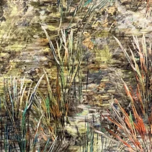 green botanical velvet-chenille fabric from Cristina Marrone