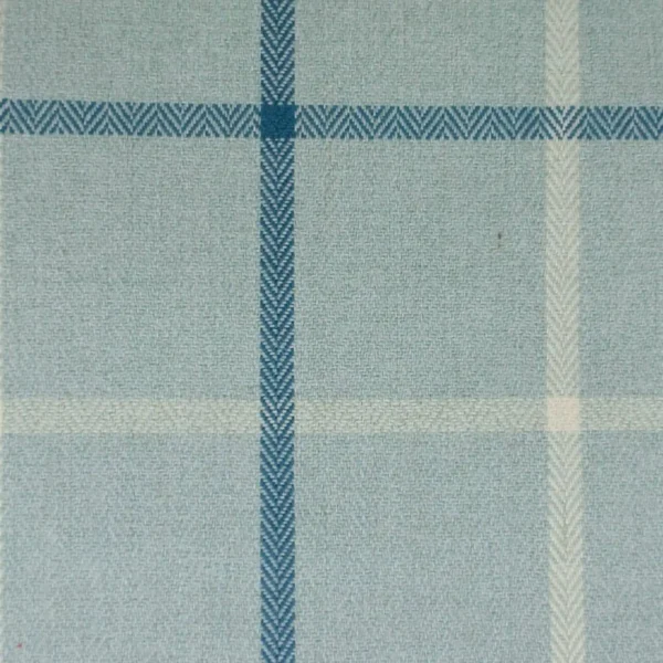 Piazza Window Pane Fabric - Ocean by blue checked woven fabric from Cristina Marrone