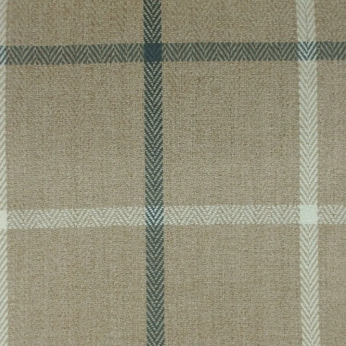 Piazza Window Pane Fabric - Latte by brown checked woven fabric from Cristina Marrone