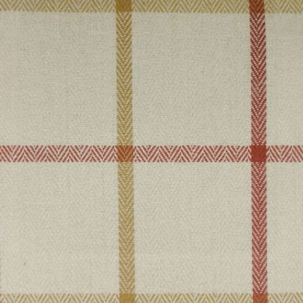 Piazza Window Pane Fabric - Harvest by red checked woven fabric from Cristina Marrone