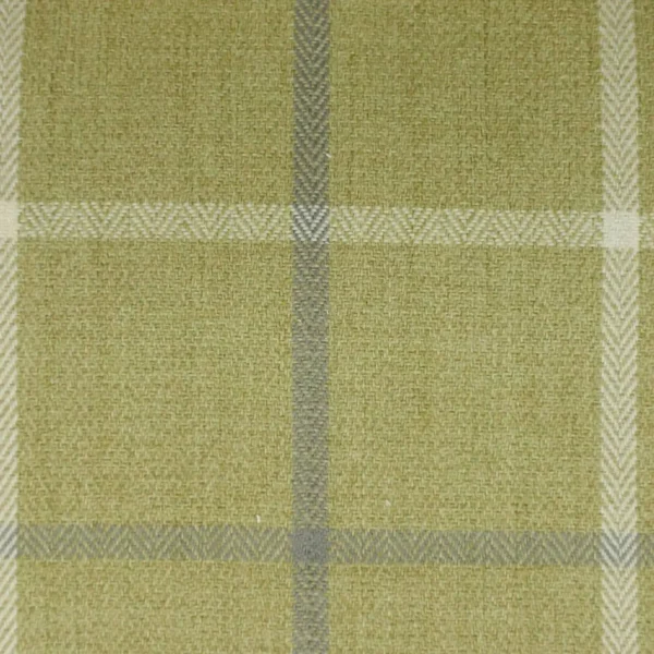 Piazza Window Pane Fabric - Mustard by green checked woven fabric from Cristina Marrone