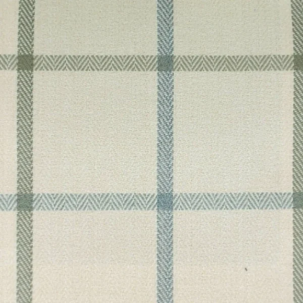 Piazza Window Pane Fabric - Cream by blue checked woven fabric from Cristina Marrone