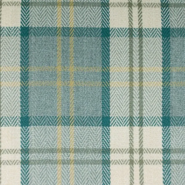 Piazza Plaid Plaid Fabric - Archer by blue checked woven fabric from Cristina Marrone