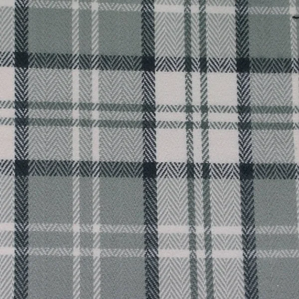 Piazza Plaid Fabric - Granite by black-grey checked woven fabric from Cristina Marrone