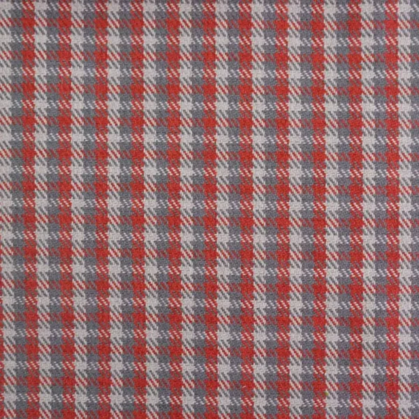 Quattro Check Fabric - Coral by black-grey checked woven fabric from Cristina Marrone