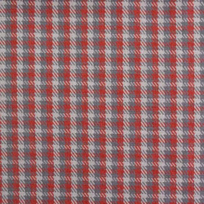 Quattro Check Fabric - Coral swatch