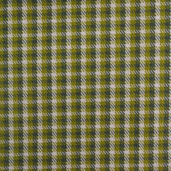 Quattro Check Fabric - Fern by green checked woven fabric from Cristina Marrone