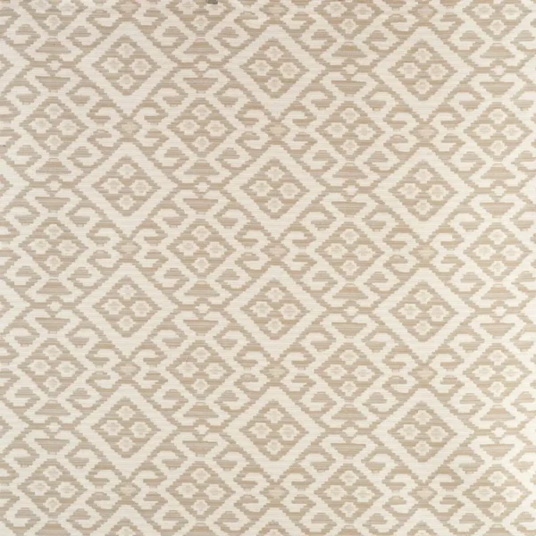 Bakhtair Fabric - Natural by brown geometric velvet-chenille fabric from Warwick